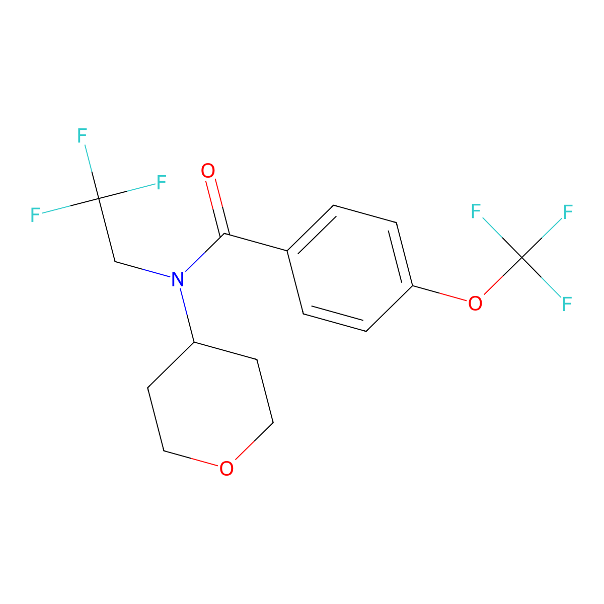 N-(Oxan-4-YL)-N-(2,2,2-trifluoroethyl)-4-(trifluoromethoxy)benzamide molecular structure, CAS 1428374-80-4