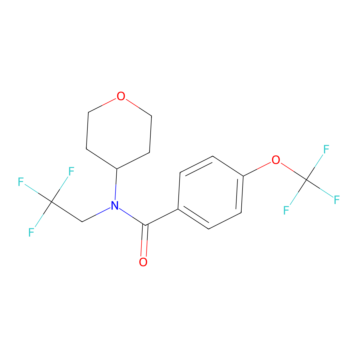 N-(Oxan-4-YL)-N-(2,2,2-trifluoroethyl)-4-(trifluoromethoxy)benzamide molecular structure, CAS 1428374-80-4