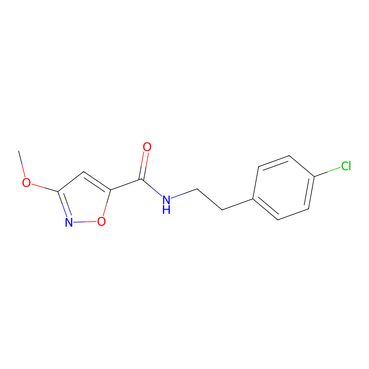 N-(4-chlorophenethyl)-3-methoxyisoxazole-5-carboxamide molecular structure, CAS 1428374-82-6