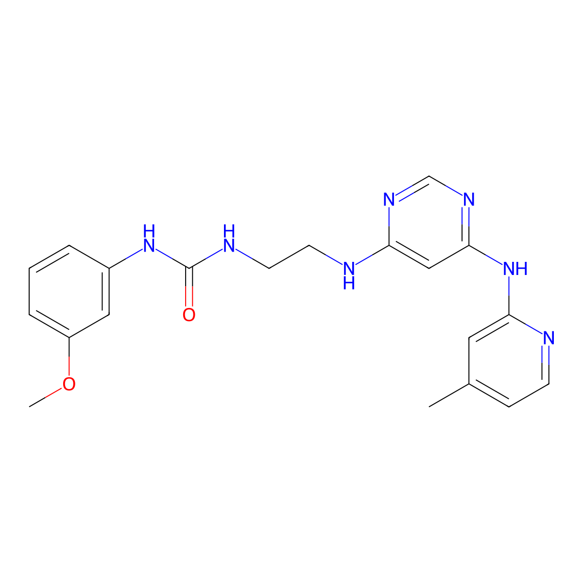 1-(3-Methoxyphenyl)-3-(2-((6-((4-methylpyridin-2-yl)amino)pyrimidin-4-yl)amino)ethyl)urea molecular structure, CAS 1428374-95-1