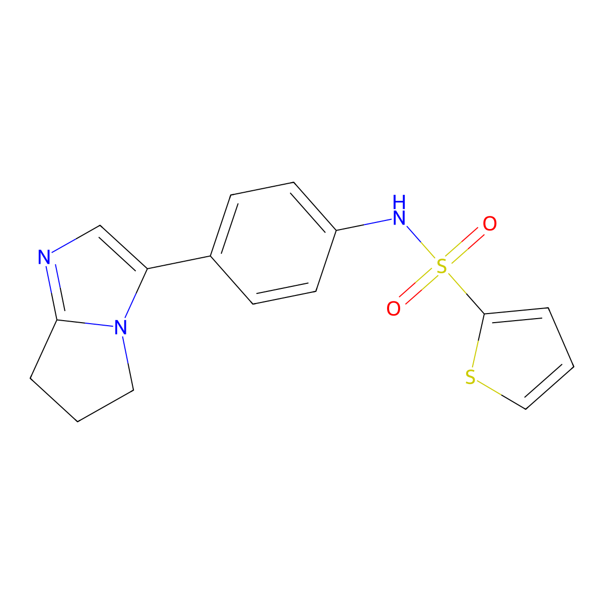N-(4-(6,7-dihydro-5H-pyrrolo[1,2-a]imidazol-3-yl)phenyl)thiophene-2-sulfonamide molecular structure, CAS 1428375-01-2