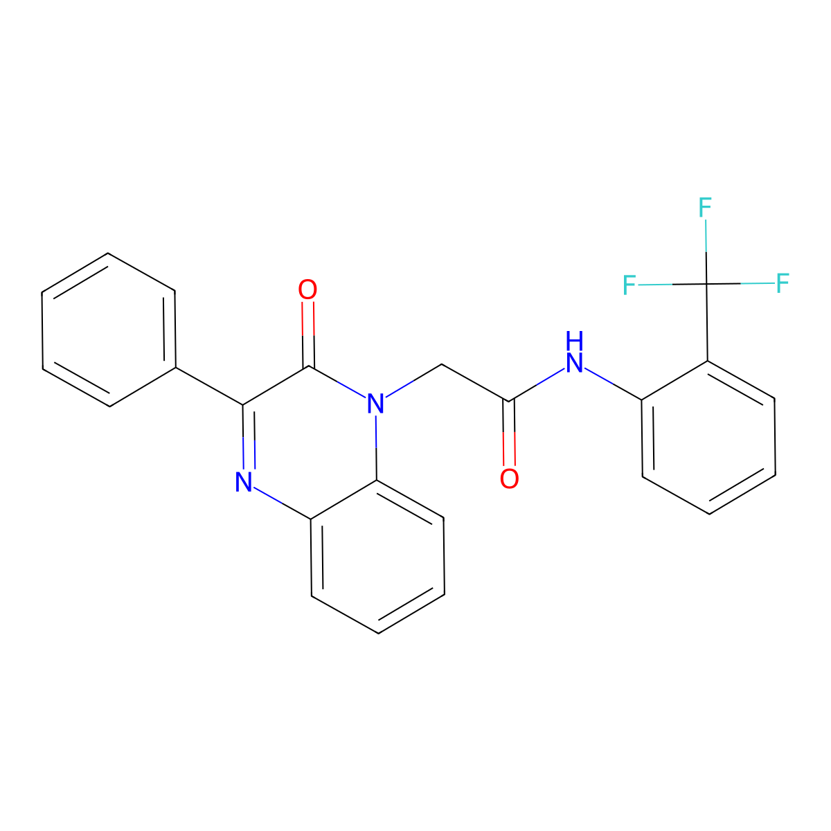 2-(2-oxo-3-phenylquinoxalin-1(2H)-yl)-N-(2-(trifluoromethyl)phenyl)acetamide molecular structure, CAS 1428375-04-5