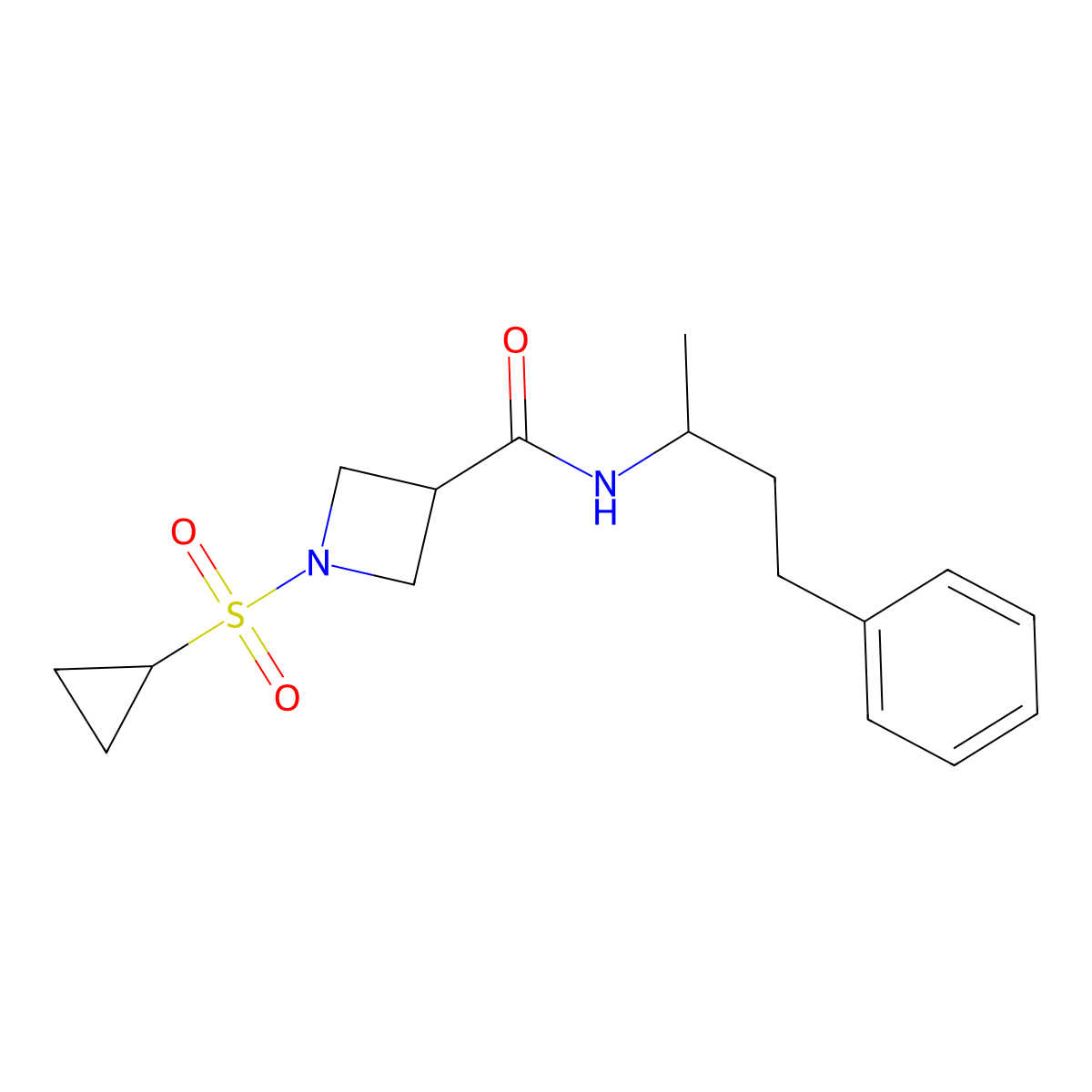 1-(cyclopropylsulfonyl)-N-(4-phenylbutan-2-yl)azetidine-3-carboxamide molecular structure, CAS 1428375-11-4