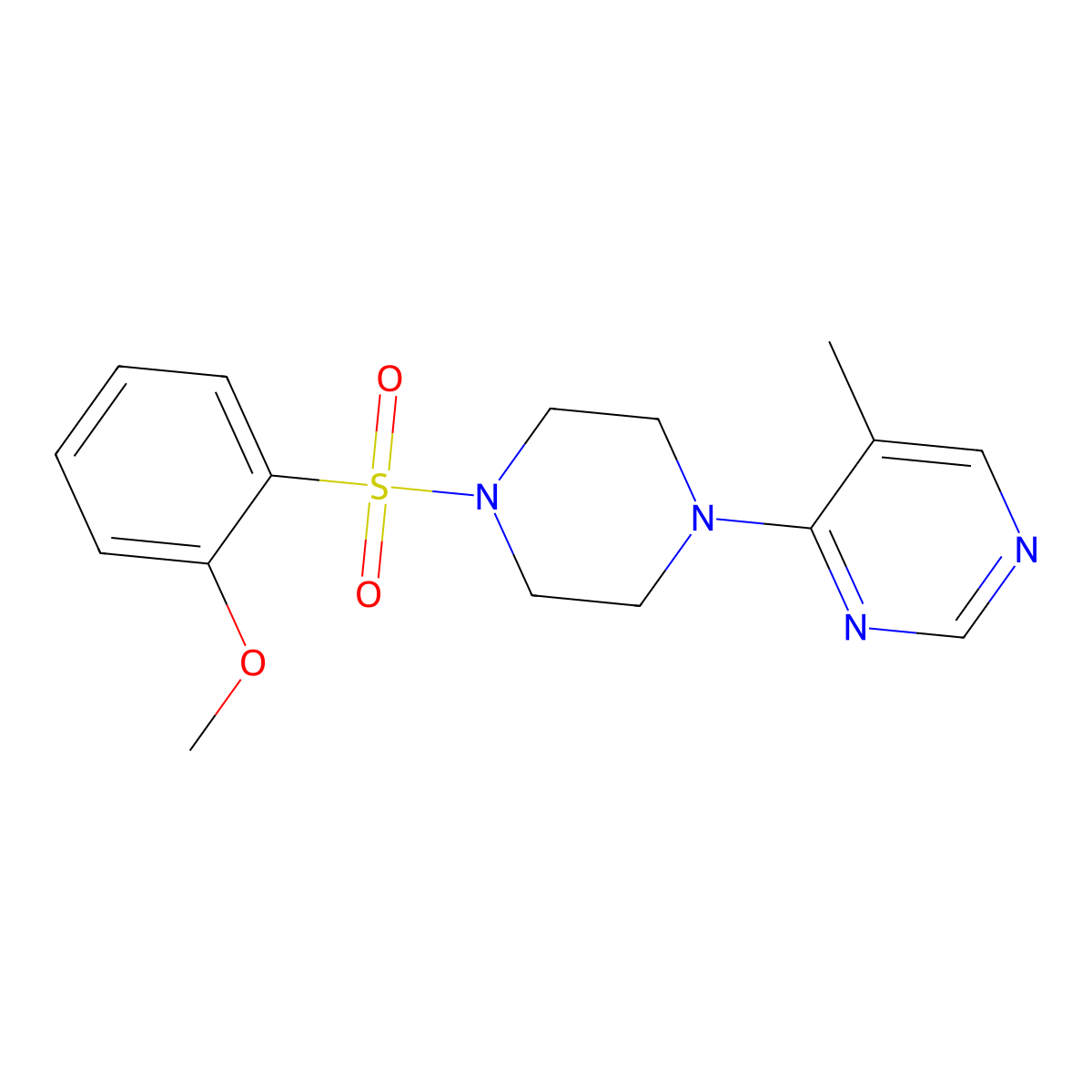 4-(4-((2-Methoxyphenyl)sulfonyl)piperazin-1-yl)-5-methylpyrimidine molecular structure, CAS 1428375-22-7