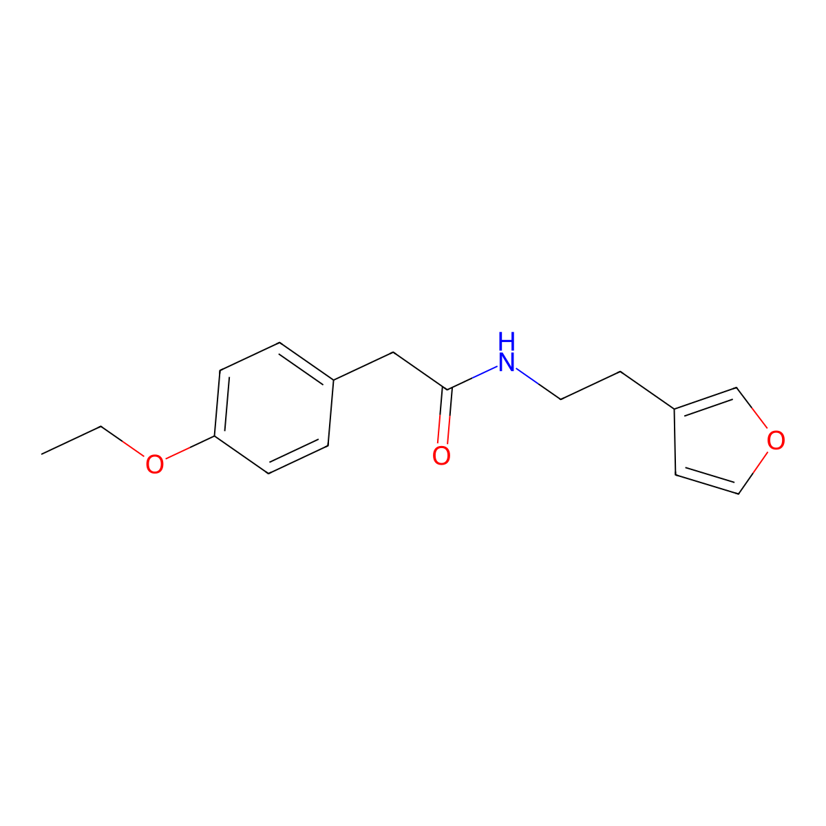 2-(4-Ethoxyphenyl)-N-[2-(furan-3-YL)ethyl]acetamide molecular structure, CAS 1428375-23-8