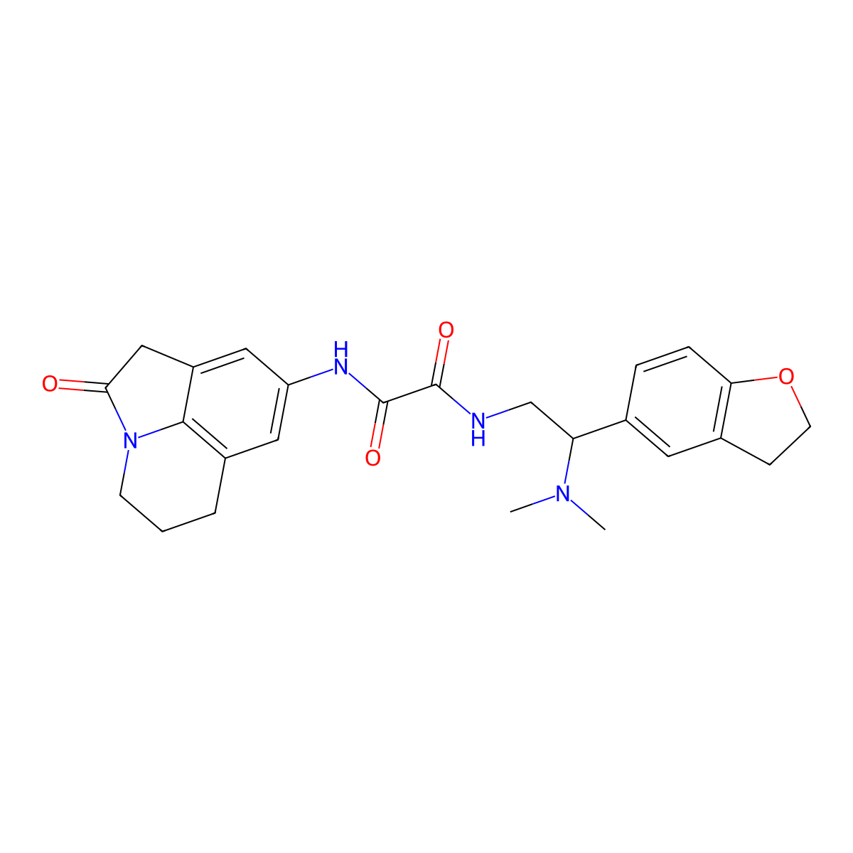 N'-[2-(2,3-dihydro-1-benzofuran-5-yl)-2-(dimethylamino)ethyl]-N-{2-oxo-1-azatricyclo[6.3.1.0^{4,12}]dodeca-4,6,8(12)-trien-6-yl}ethanediamide molecular structure, CAS 1428375-35-2