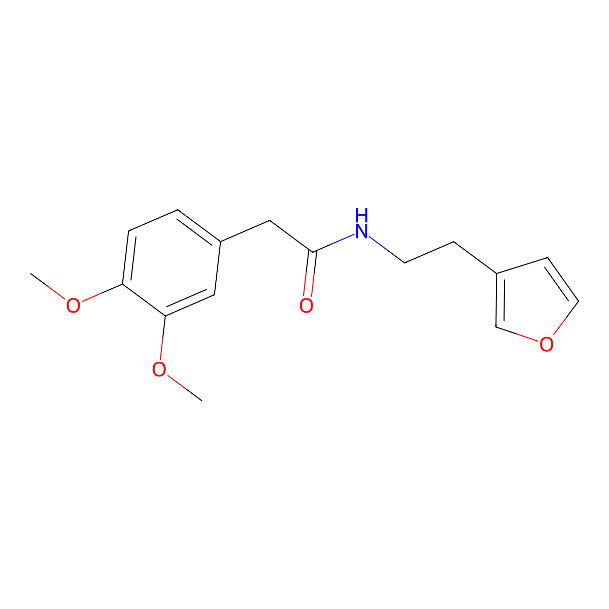 2-(3,4-Dimethoxyphenyl)-N-[2-(furan-3-YL)ethyl]acetamide molecular structure, CAS 1428375-47-6