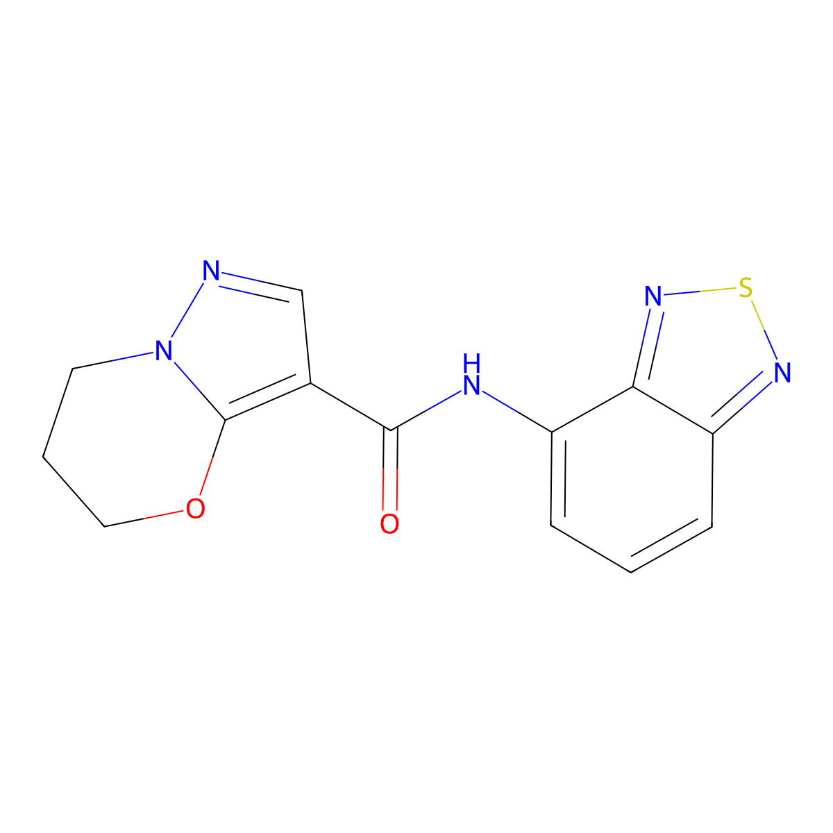 N-(benzo[c][1,2,5]thiadiazol-4-yl)-6,7-dihydro-5H-pyrazolo[5,1-b][1,3]oxazine-3-carboxamide molecular structure, CAS 1428375-58-9