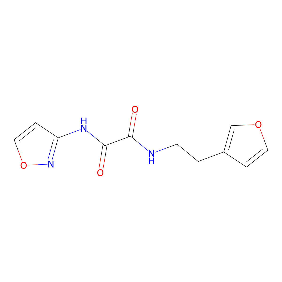 N1-(2-(furan-3-yl)ethyl)-N2-(isoxazol-3-yl)oxalamide molecular structure, CAS 1428375-59-0
