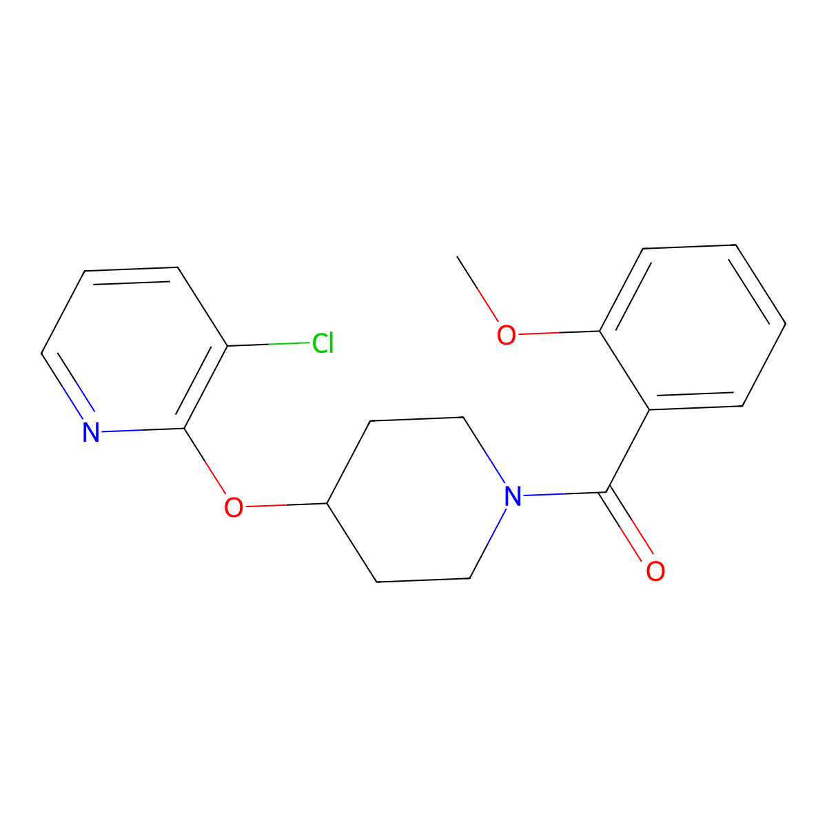 (4-((3-Chloropyridin-2-yl)oxy)piperidin-1-yl)(2-methoxyphenyl)methanone molecular structure, CAS 1428375-67-0