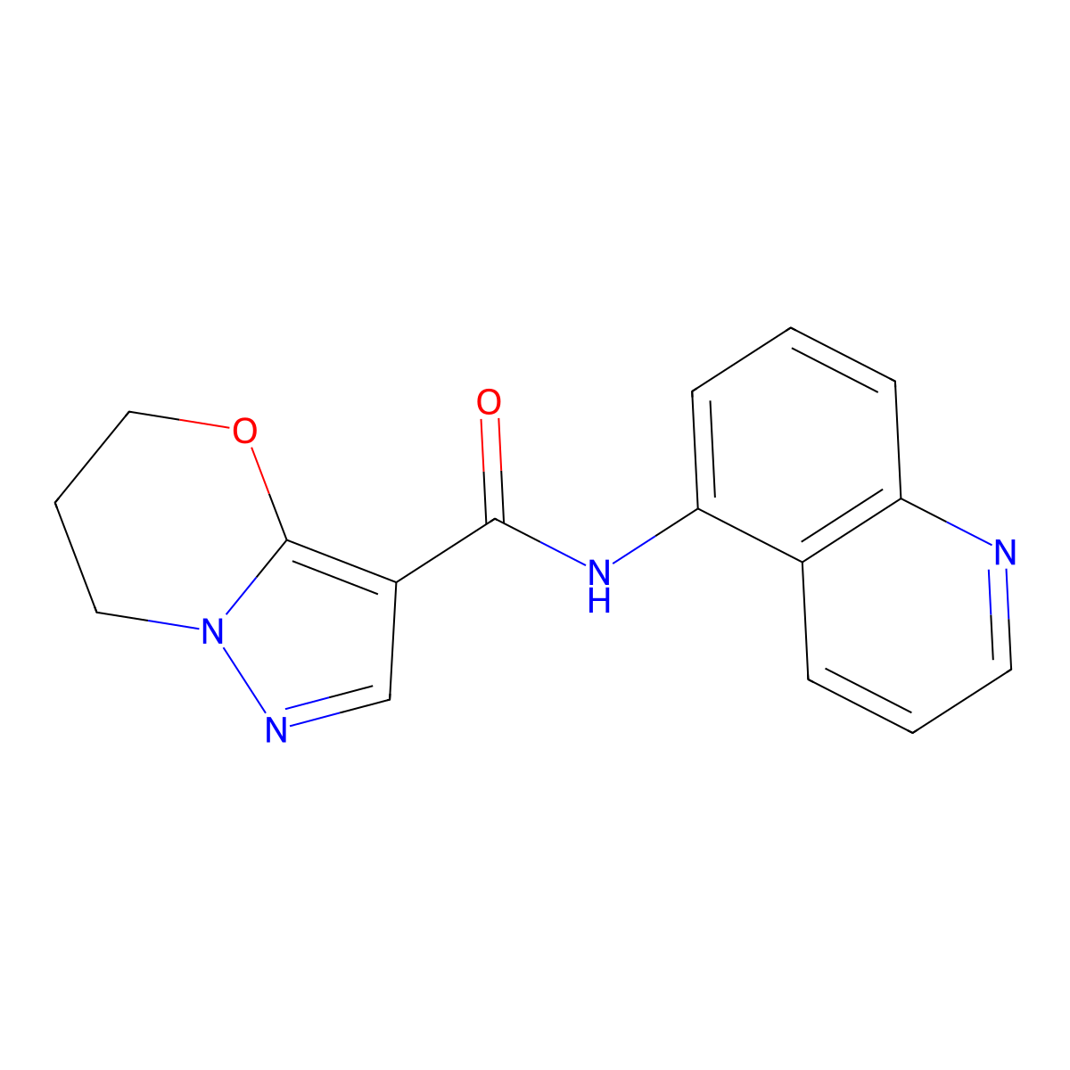 N-(quinolin-5-yl)-6,7-dihydro-5H-pyrazolo[5,1-b][1,3]oxazine-3-carboxamide molecular structure, CAS 1428375-69-2