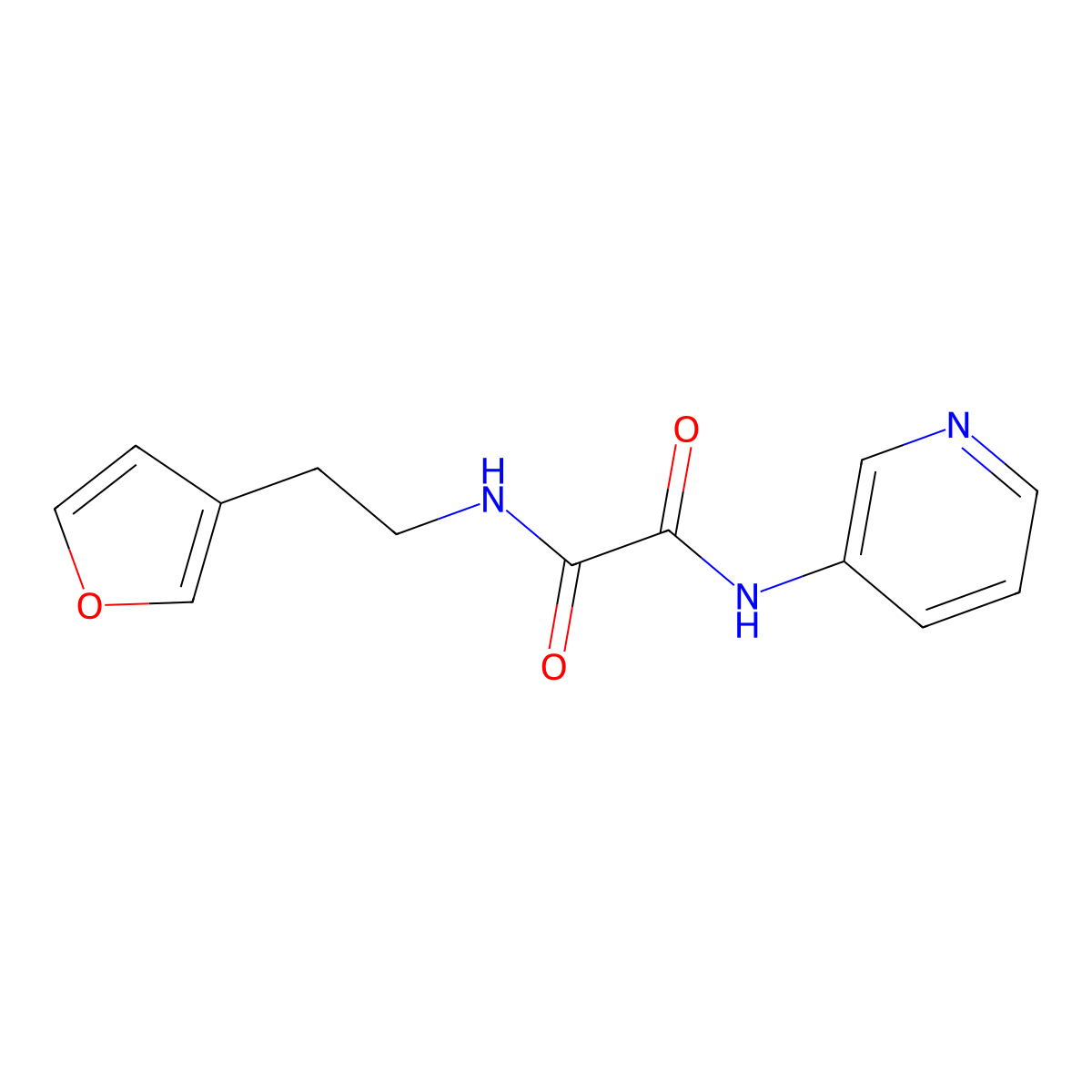N1-(2-(furan-3-yl)ethyl)-N2-(pyridin-3-yl)oxalamide molecular structure, CAS 1428378-06-6