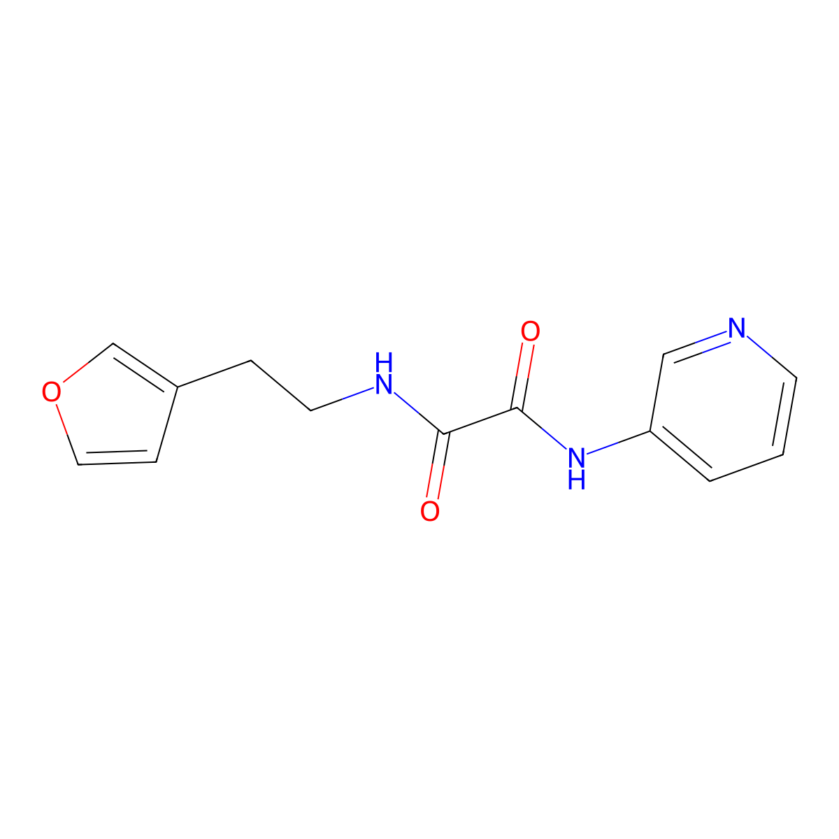 N1-(2-(furan-3-yl)ethyl)-N2-(pyridin-3-yl)oxalamide molecular structure, CAS 1428378-06-6