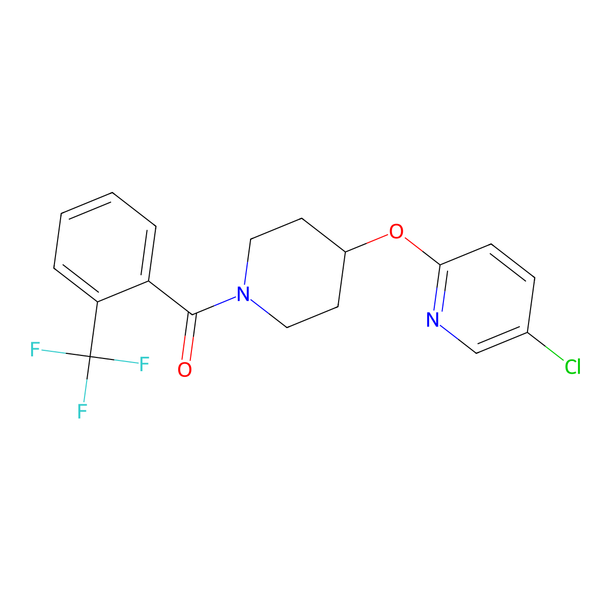 (4-((5-Chloropyridin-2-yl)oxy)piperidin-1-yl)(2-(trifluoromethyl)phenyl)methanone molecular structure, CAS 1428378-26-0