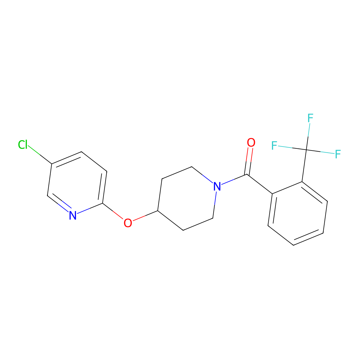 (4-((5-Chloropyridin-2-yl)oxy)piperidin-1-yl)(2-(trifluoromethyl)phenyl)methanone molecular structure, CAS 1428378-26-0