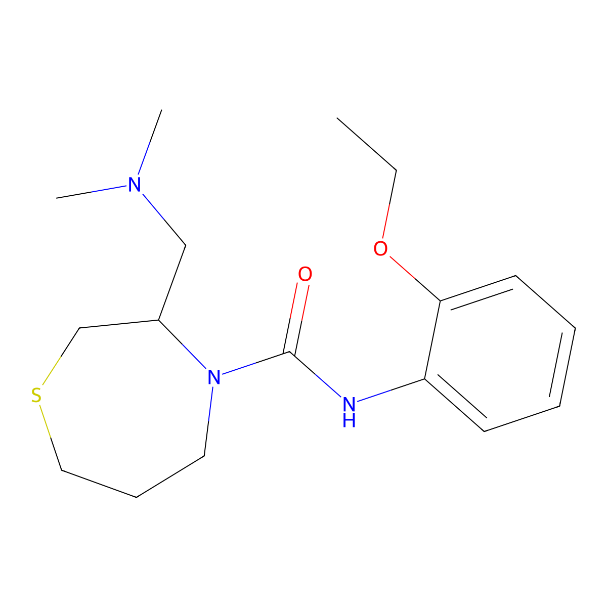 3-[(Dimethylamino)methyl]-N-(2-ethoxyphenyl)-1,4-thiazepane-4-carboxamide molecular structure, CAS 1428378-49-7