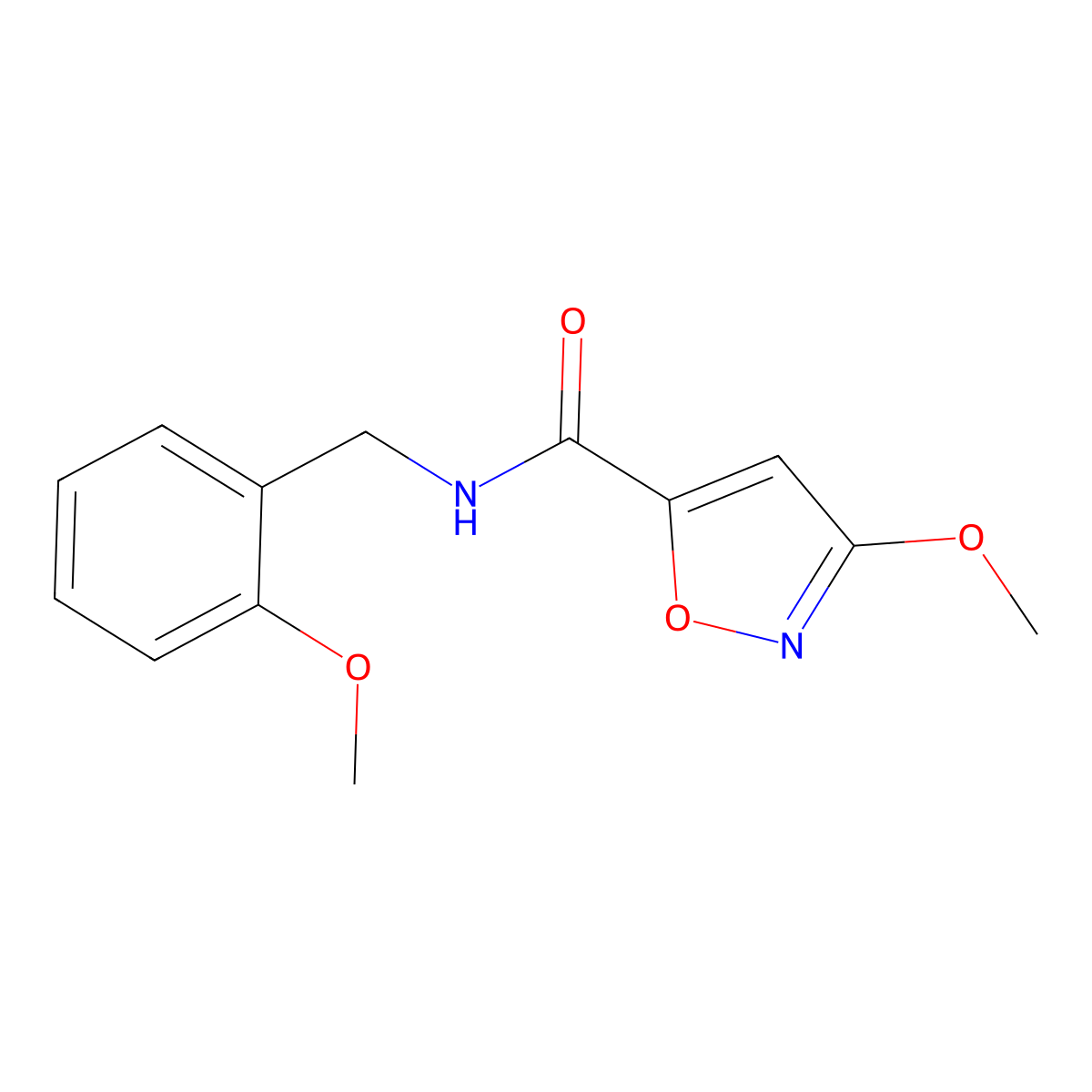 3-methoxy-N-(2-methoxybenzyl)isoxazole-5-carboxamide molecular structure, CAS 1428378-56-6