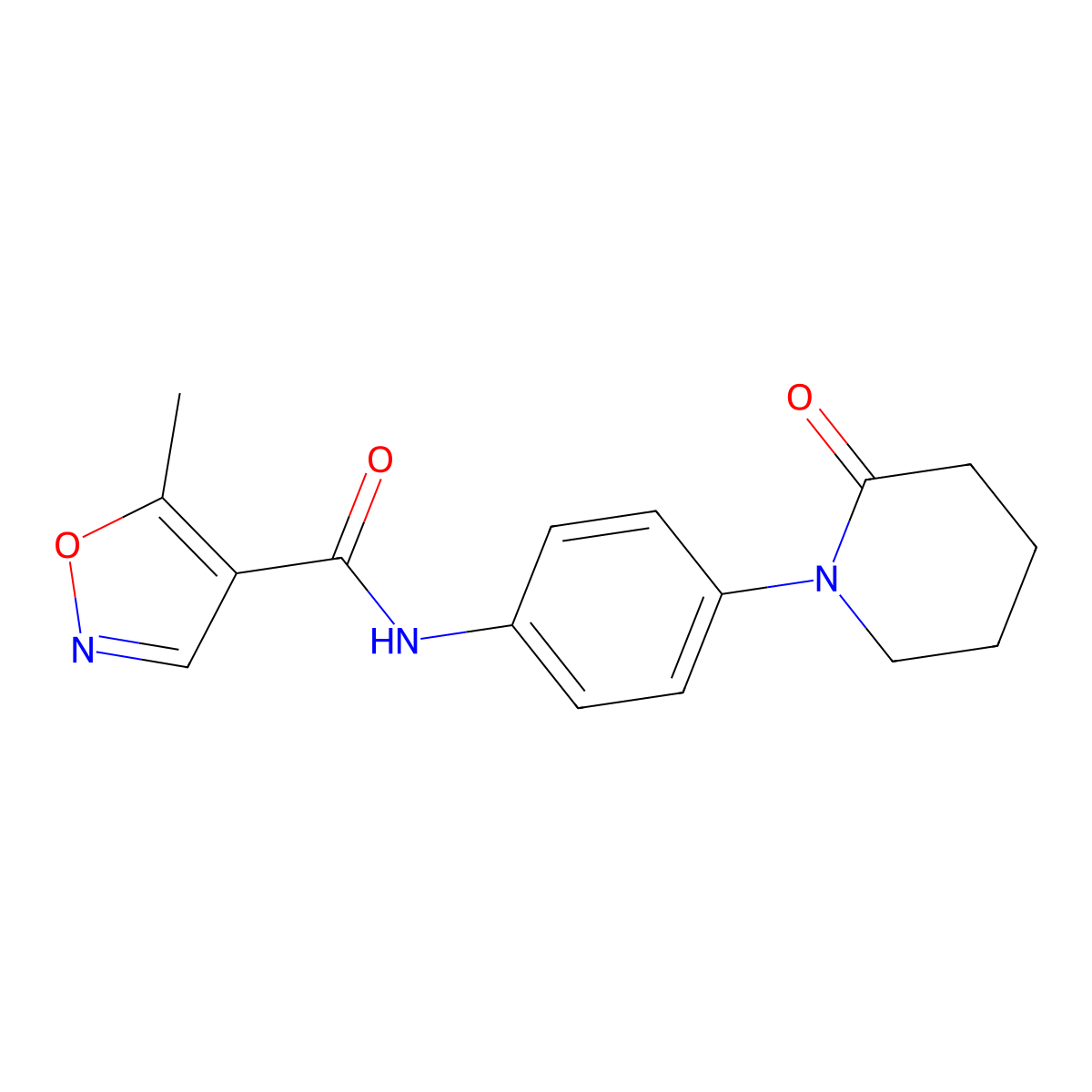 5-methyl-N-(4-(2-oxopiperidin-1-yl)phenyl)isoxazole-4-carboxamide molecular structure, CAS 1428378-61-3