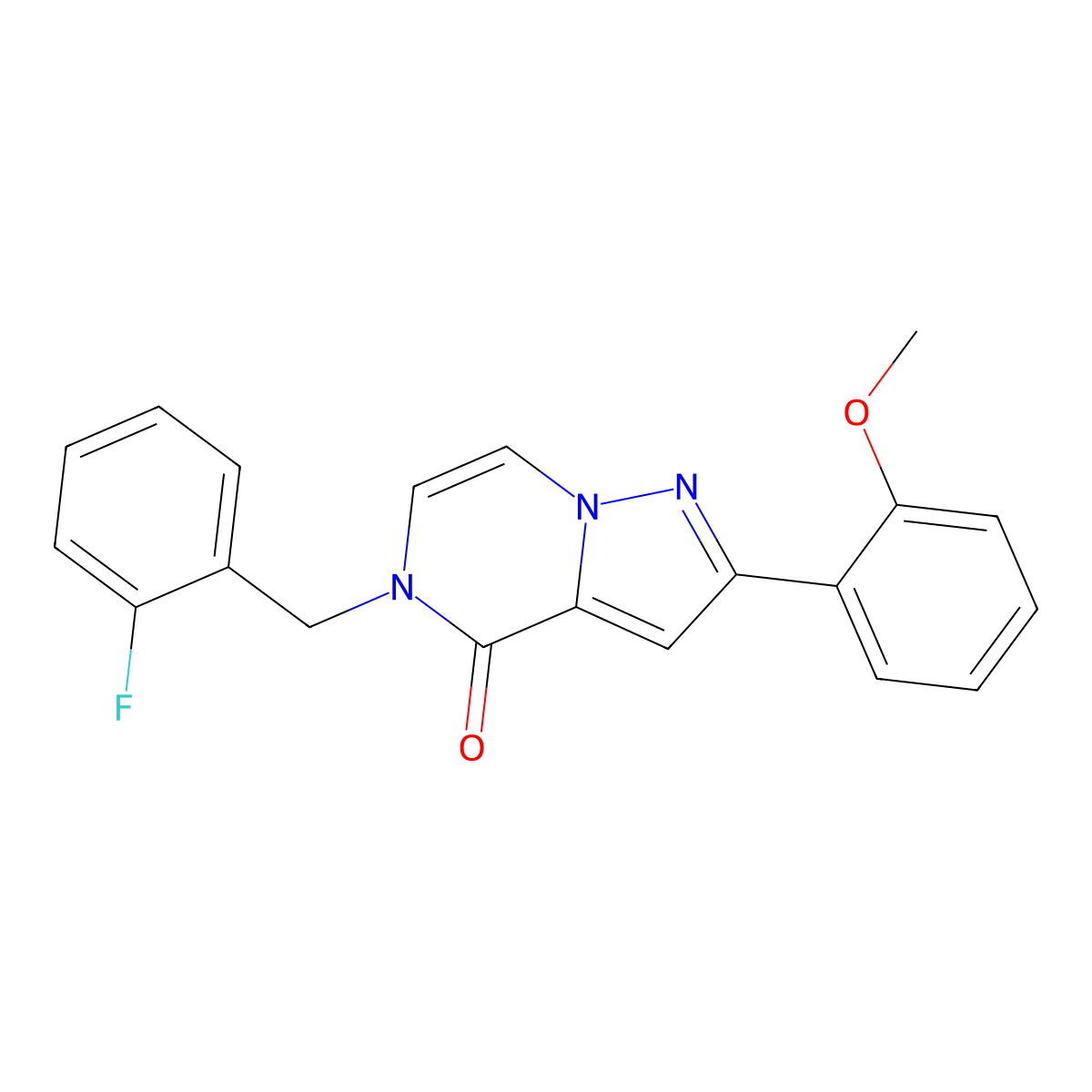 5-(2-fluorobenzyl)-2-(2-methoxyphenyl)pyrazolo[1,5-a]pyrazin-4(5H)-one molecular structure, CAS 1428378-82-8