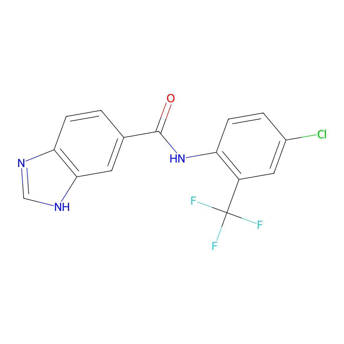 N-[4-Chloro-2-(trifluoromethyl)phenyl]-1H-1,3-benzodiazole-5-carboxamide molecular structure, CAS 1428379-02-5
