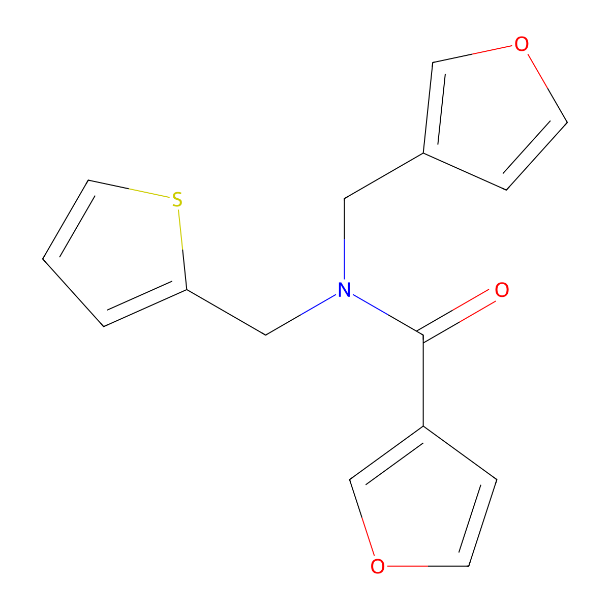 N-(furan-3-ylmethyl)-N-(thiophen-2-ylmethyl)furan-3-carboxamide molecular structure, CAS 1428379-13-8
