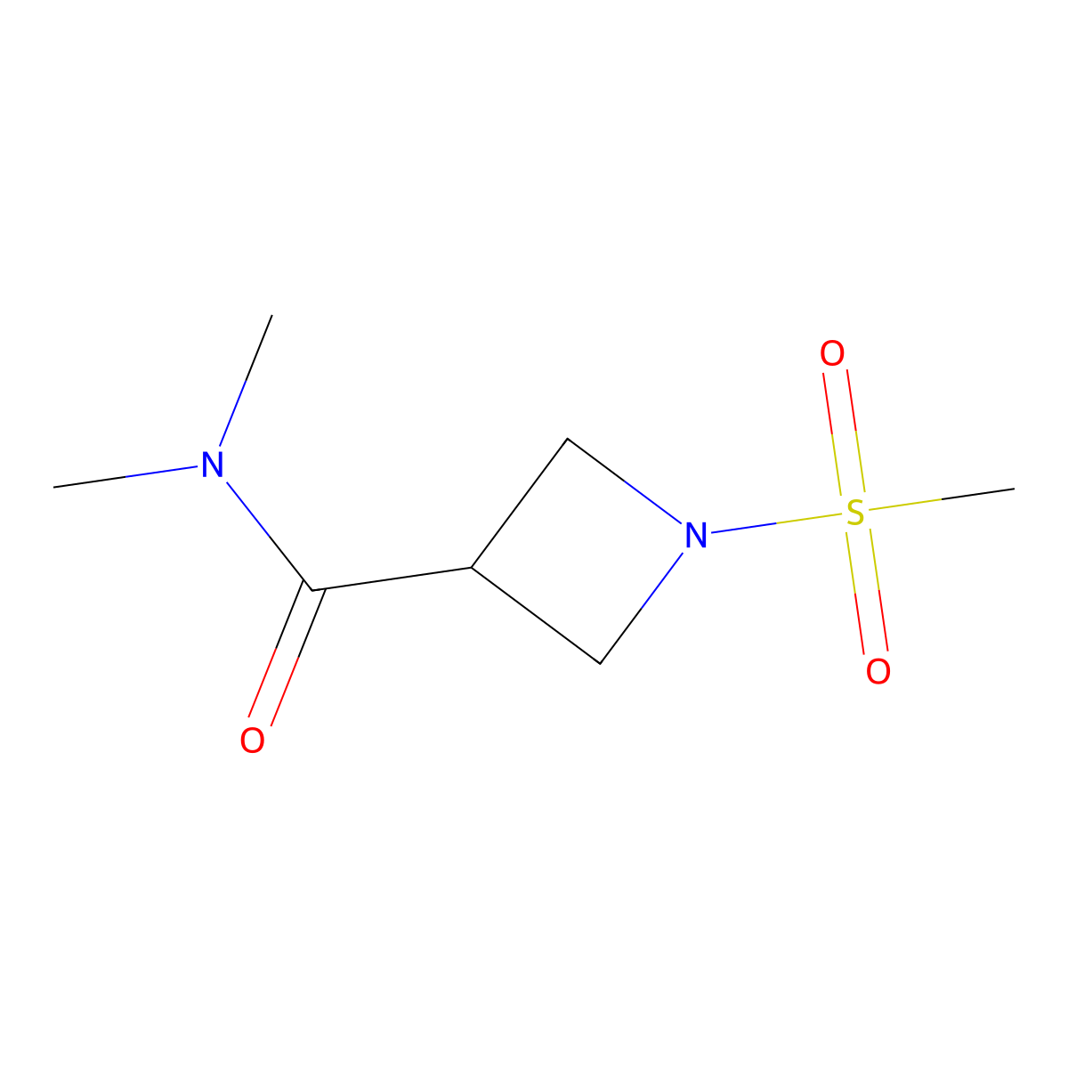 N,N-dimethyl-1-(methylsulfonyl)azetidine-3-carboxamide molecular structure, CAS 1428379-18-3