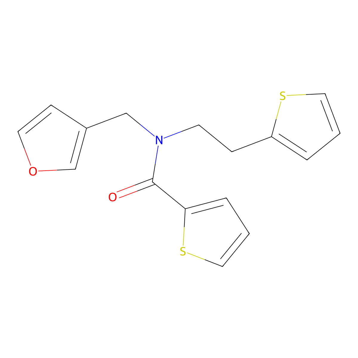 N-(furan-3-ylmethyl)-N-(2-(thiophen-2-yl)ethyl)thiophene-2-carboxamide molecular structure, CAS 1428379-22-9