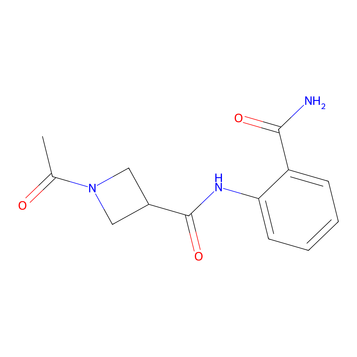 1-acetyl-N-(2-carbamoylphenyl)azetidine-3-carboxamide molecular structure, CAS 1428379-24-1