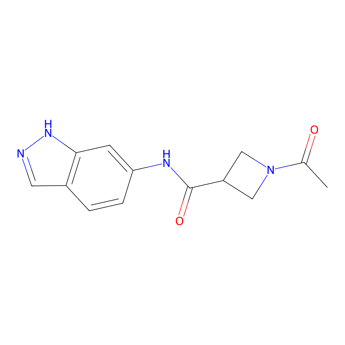 1-acetyl-N-(1H-indazol-6-yl)azetidine-3-carboxamide molecular structure, CAS 1428379-25-2