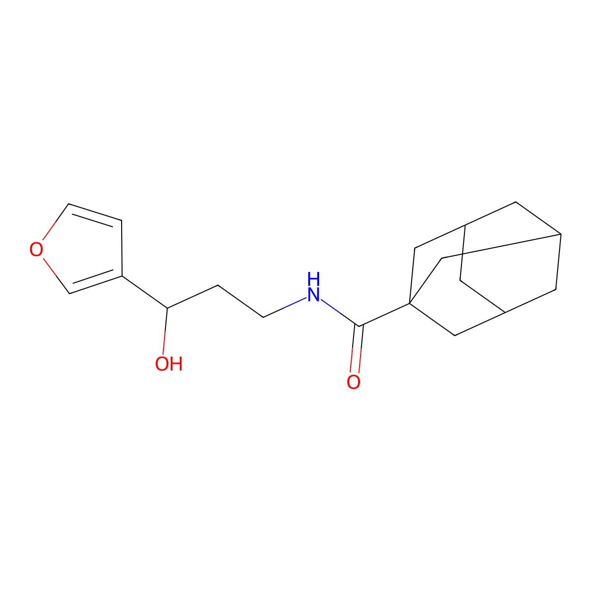 N-[3-(furan-3-yl)-3-hydroxypropyl]adamantane-1-carboxamide molecular structure, CAS 1428379-35-4