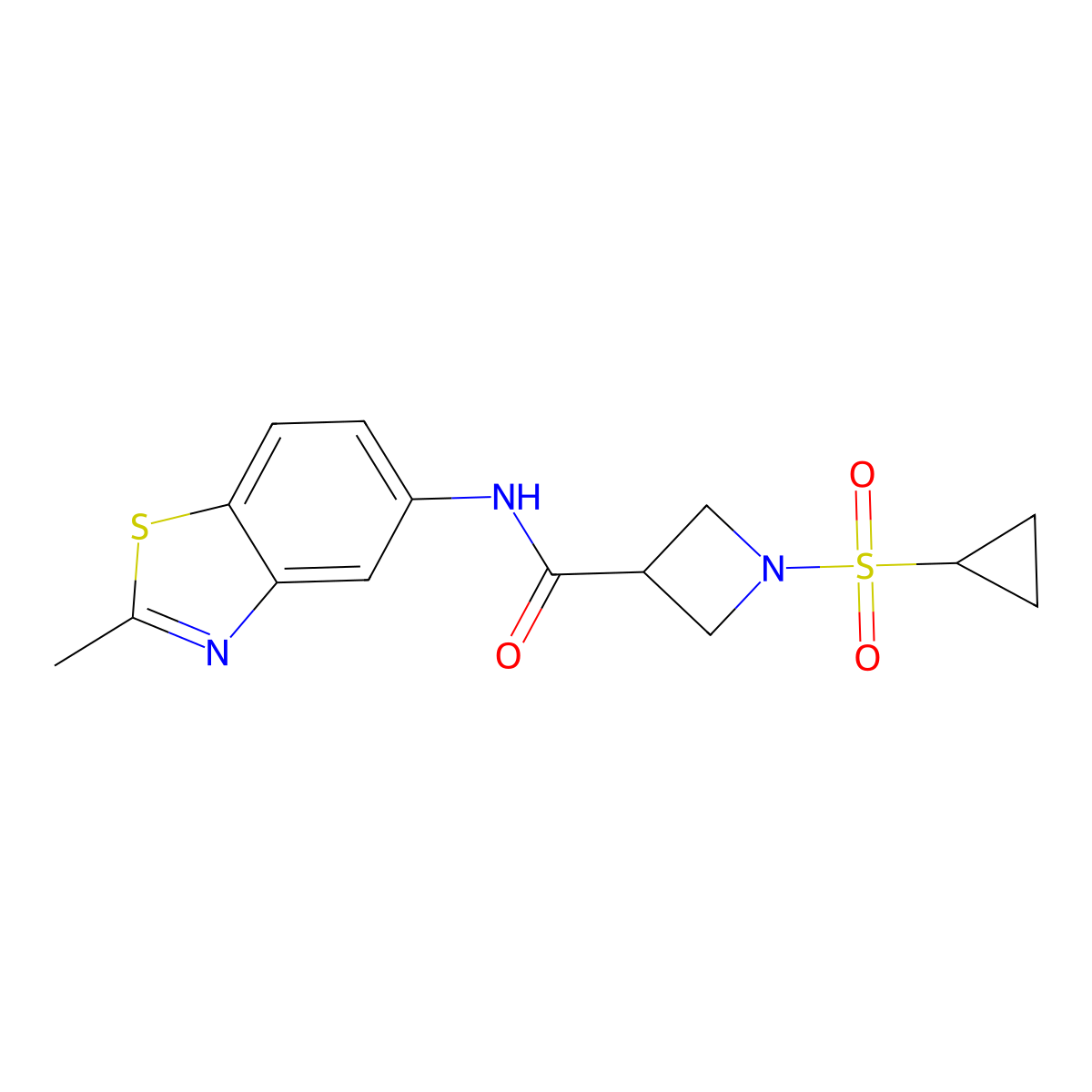 1-(cyclopropylsulfonyl)-N-(2-methylbenzo[d]thiazol-5-yl)azetidine-3-carboxamide molecular structure, CAS 1428379-39-8