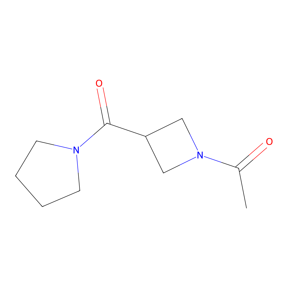1-(3-(Pyrrolidine-1-carbonyl)azetidin-1-yl)ethanone molecular structure, CAS 1428379-46-7