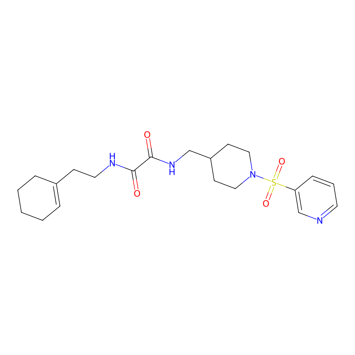 N1-(2-(cyclohex-1-en-1-yl)ethyl)-N2-((1-(pyridin-3-ylsulfonyl)piperidin-4-yl)methyl)oxalamide molecular structure, CAS 1428379-48-9