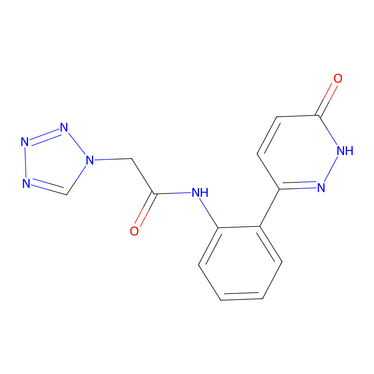 N-(2-(6-oxo-1,6-dihydropyridazin-3-yl)phenyl)-2-(1H-tetrazol-1-yl)acetamide molecular structure, CAS 1428379-57-0