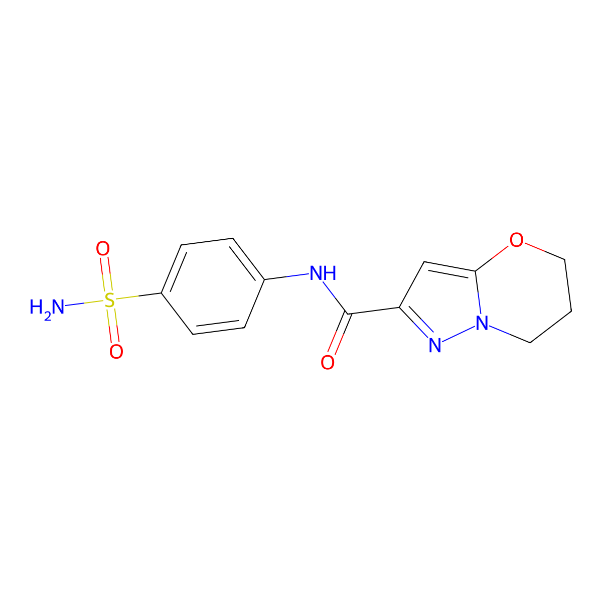 N-(4-sulfamoylphenyl)-6,7-dihydro-5H-pyrazolo[5,1-b][1,3]oxazine-2-carboxamide molecular structure, CAS 1428379-69-4
