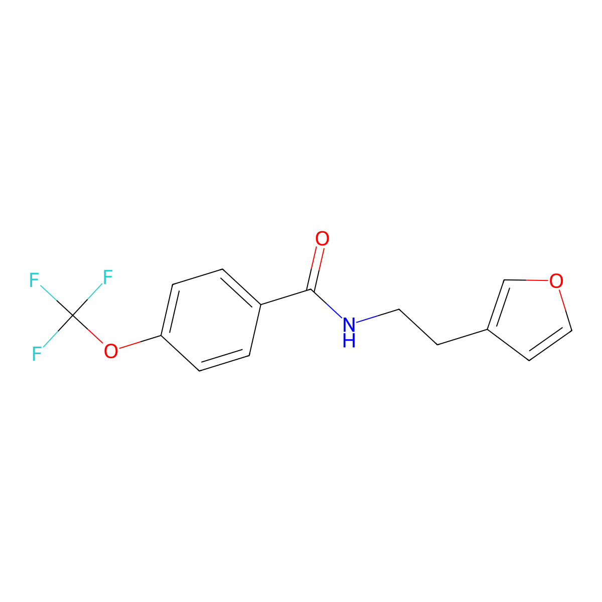 N-[2-(Furan-3-YL)ethyl]-4-(trifluoromethoxy)benzamide molecular structure, CAS 1428379-92-3