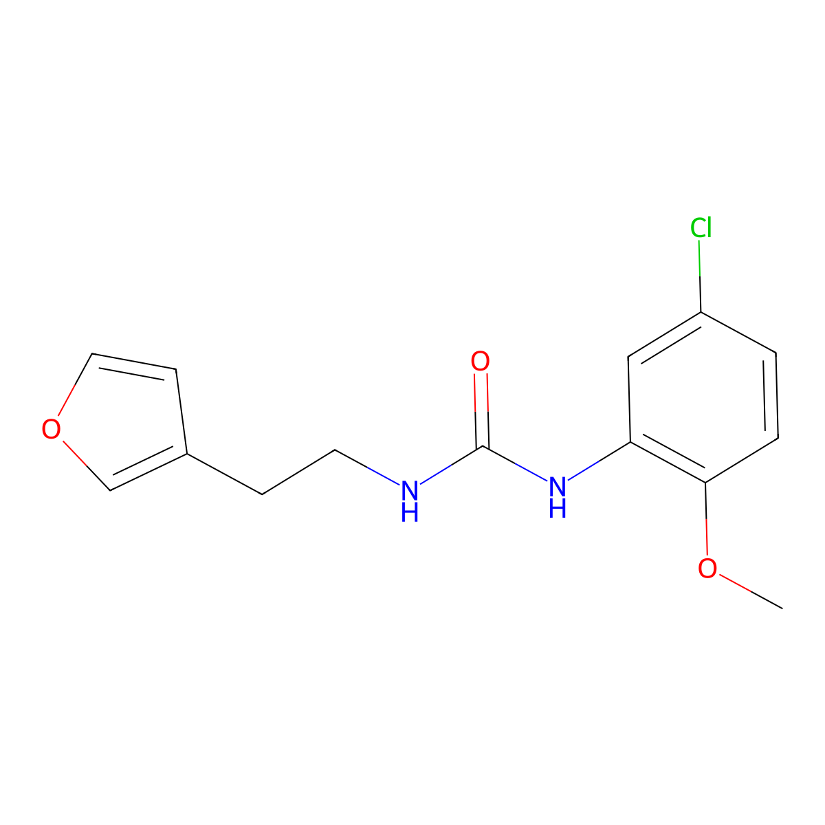 1-(5-Chloro-2-methoxyphenyl)-3-[2-(furan-3-YL)ethyl]urea molecular structure, CAS 1428379-99-0