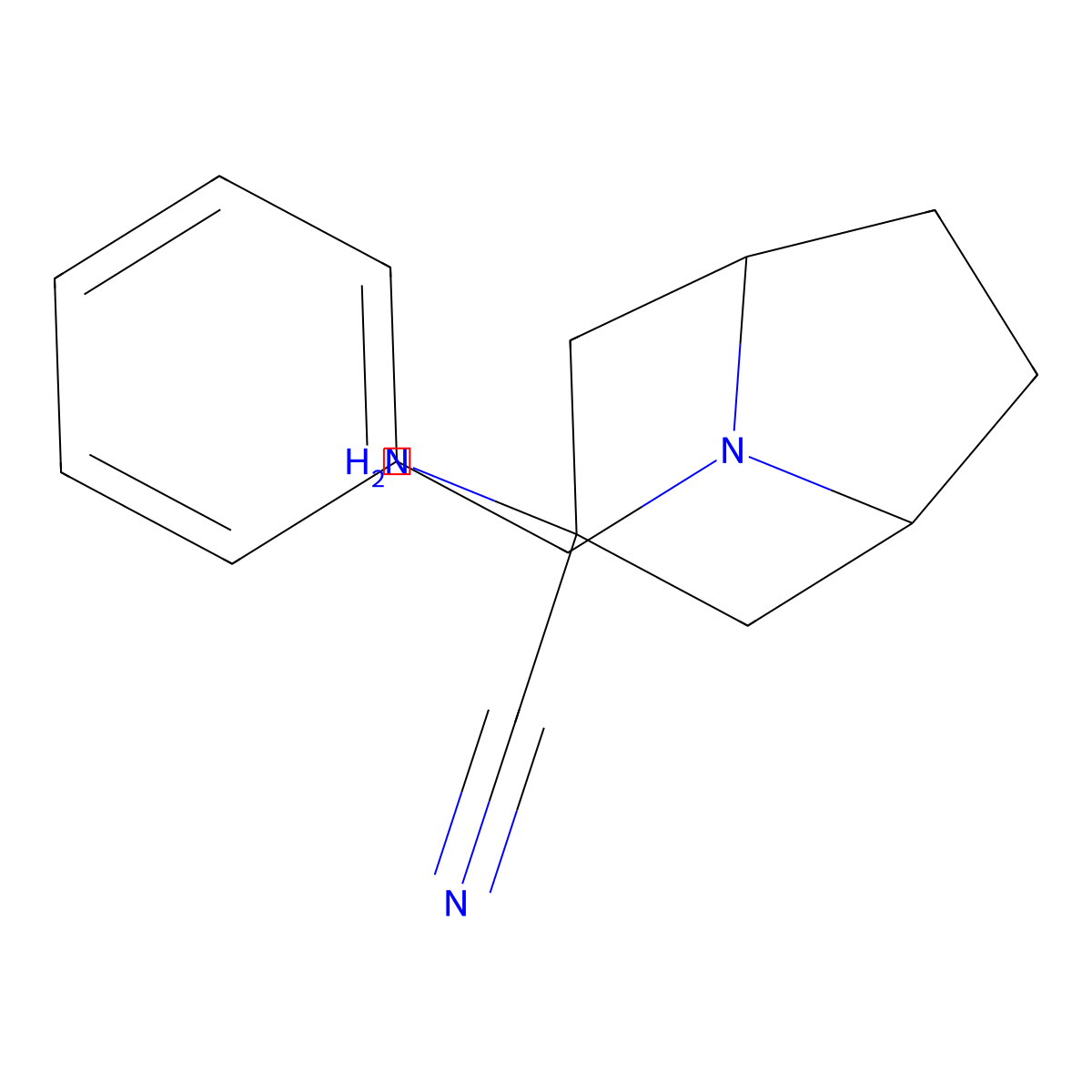 3-Amino-8-benzyl-8-azabicyclo[3.2.1]octane-3-carbonitrile molecular structure, CAS 142838-94-6