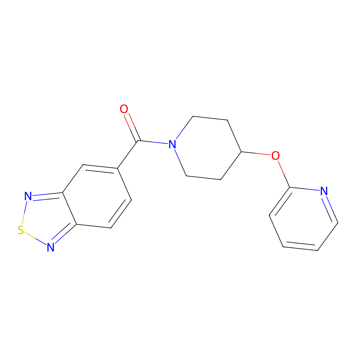 Benzo[c][1,2,5]thiadiazol-5-yl(4-(pyridin-2-yloxy)piperidin-1-yl)methanone molecular structure, CAS 1428380-05-5