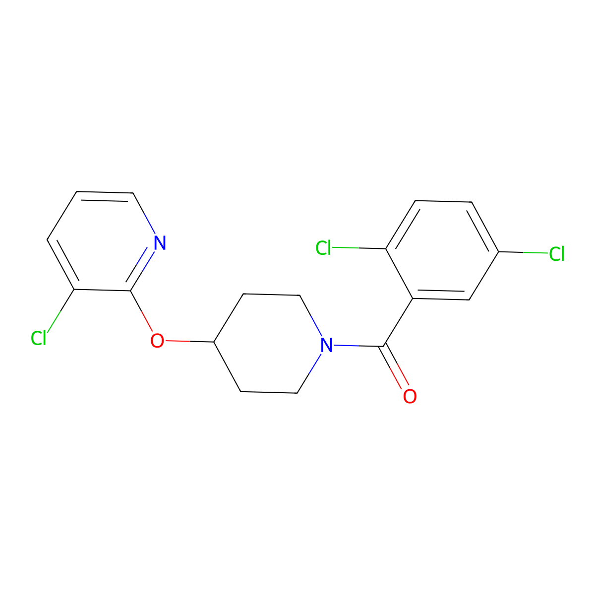(4-((3-Chloropyridin-2-yl)oxy)piperidin-1-yl)(2,5-dichlorophenyl)methanone molecular structure, CAS 1428380-06-6