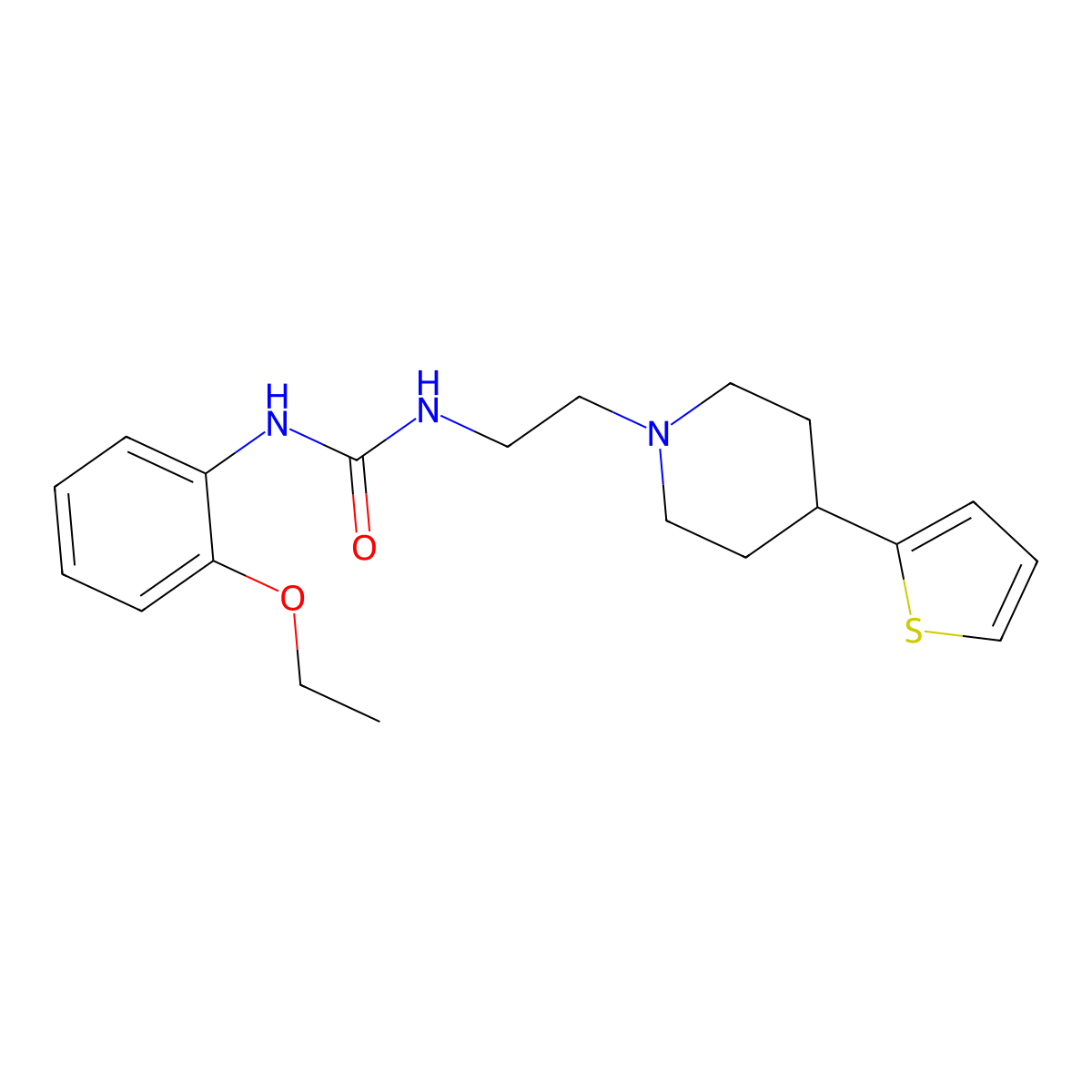 1-(2-Ethoxyphenyl)-3-{2-[4-(thiophen-2-yl)piperidin-1-yl]ethyl}urea molecular structure, CAS 1428380-10-2