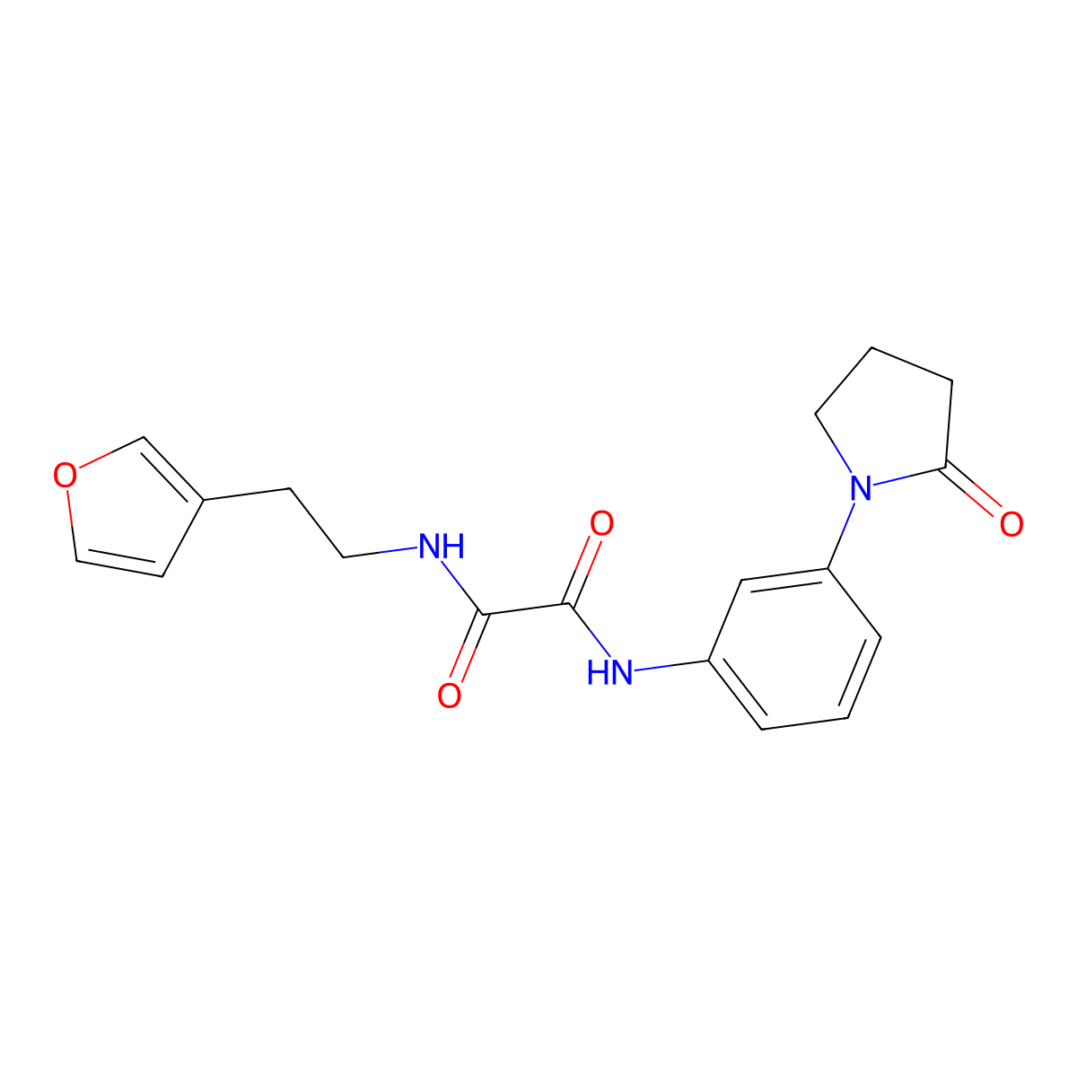 N1-(2-(furan-3-yl)ethyl)-N2-(3-(2-oxopyrrolidin-1-yl)phenyl)oxalamide molecular structure, CAS 1428380-24-8
