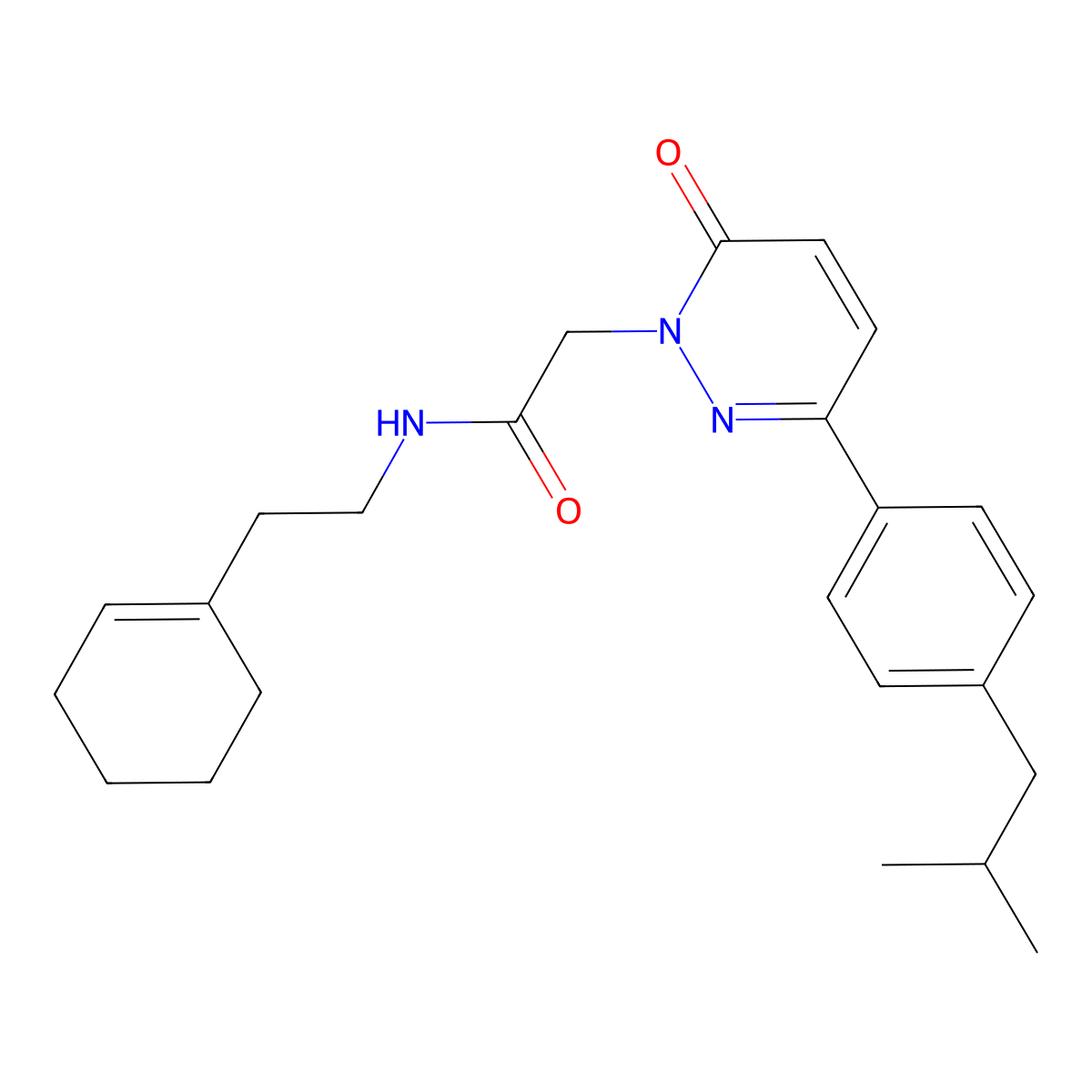N-(2-(cyclohex-1-en-1-yl)ethyl)-2-(3-(4-isobutylphenyl)-6-oxopyridazin-1(6H)-yl)acetamide molecular structure, CAS 1428380-47-5