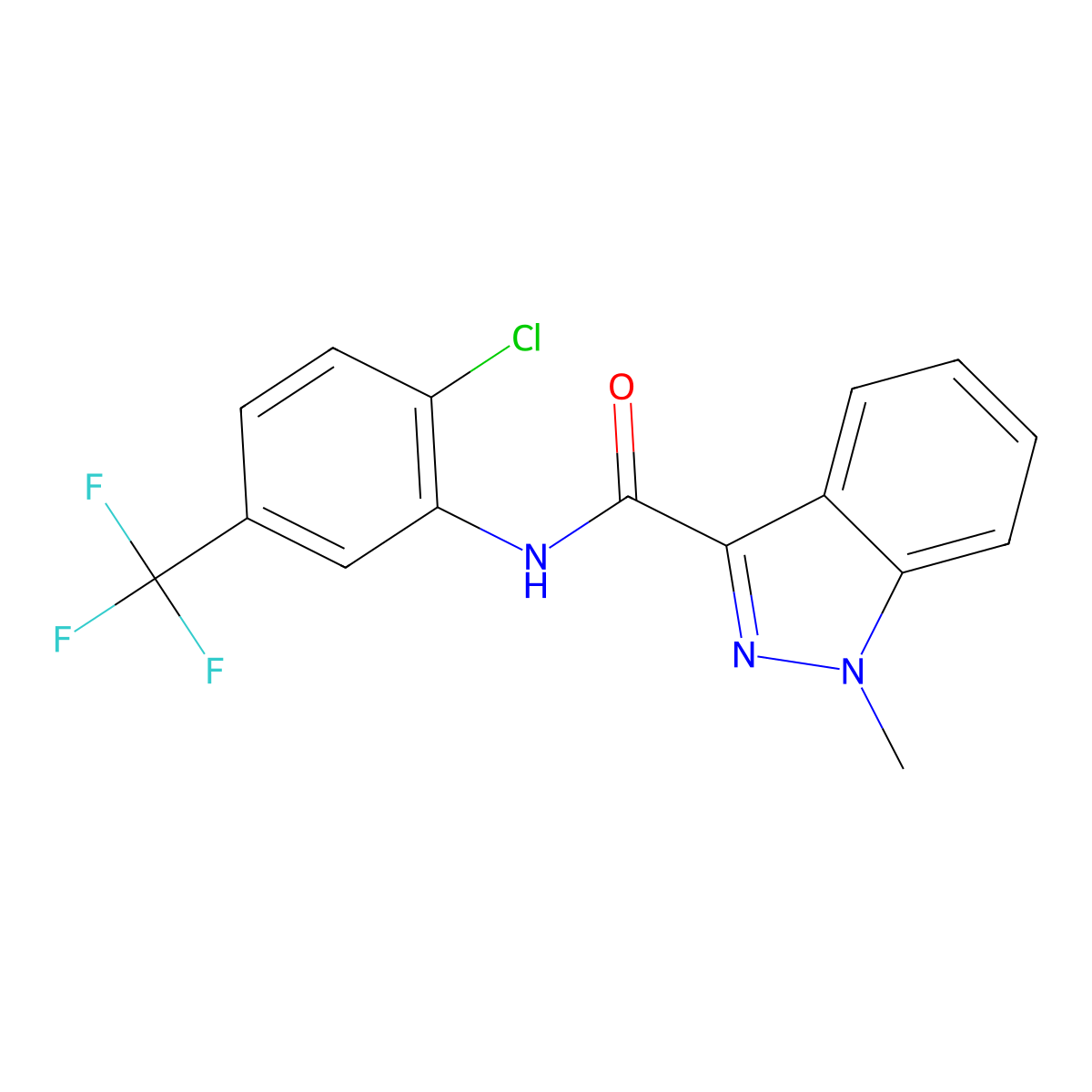 N-[2-chloro-5-(trifluoromethyl)phenyl]-1-methyl-1H-indazole-3-carboxamide molecular structure, CAS 1428380-48-6