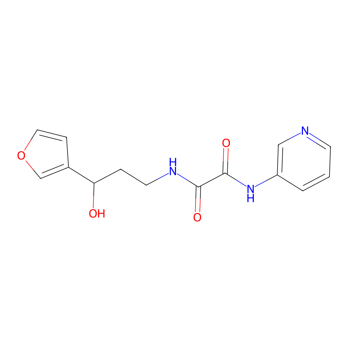 N1-(3-(furan-3-yl)-3-hydroxypropyl)-N2-(pyridin-3-yl)oxalamide molecular structure, CAS 1428380-63-5