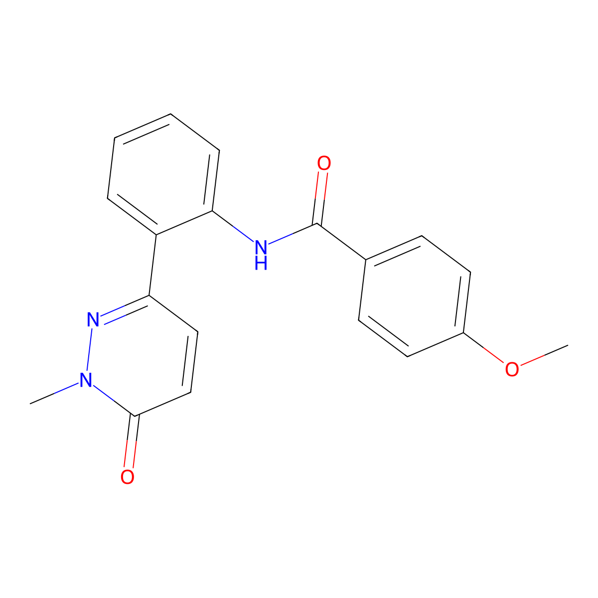 4-methoxy-N-[2-(1-methyl-6-oxo-1,6-dihydropyridazin-3-yl)phenyl]benzamide molecular structure, CAS 1428380-68-0