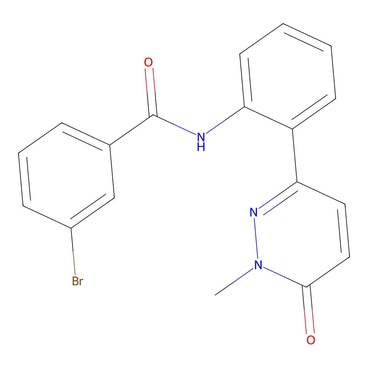 3-bromo-N-(2-(1-methyl-6-oxo-1,6-dihydropyridazin-3-yl)phenyl)benzamide molecular structure, CAS 1428380-69-1