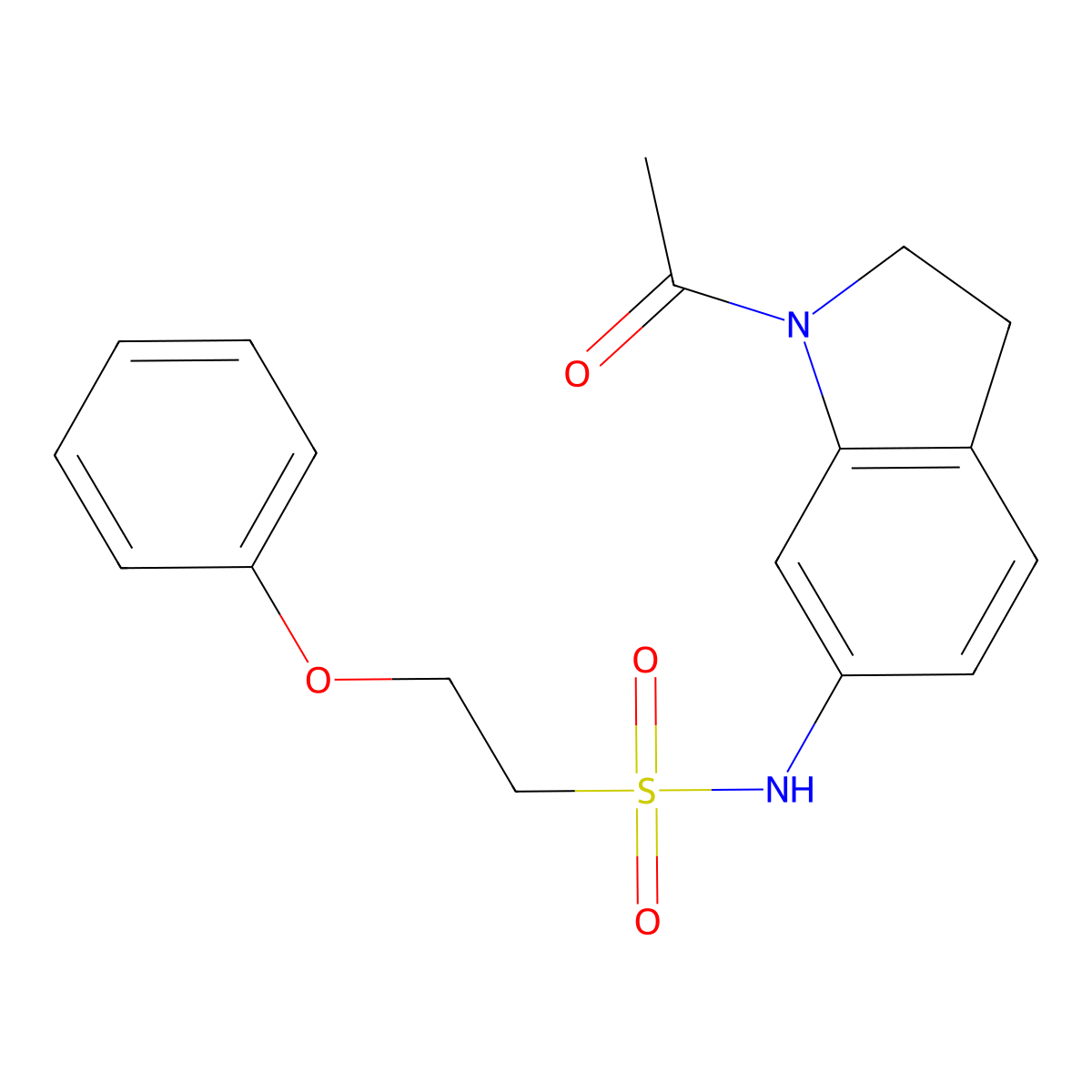 N-(1-acetylindolin-6-yl)-2-phenoxyethanesulfonamide molecular structure, CAS 1428380-73-7