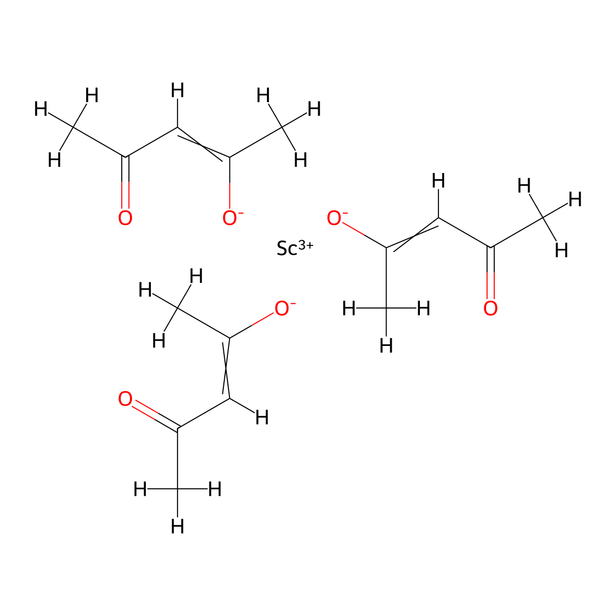 Tris(pentane-2,4-dionato-O,O')scandium molecular structure, CAS 14284-94-7