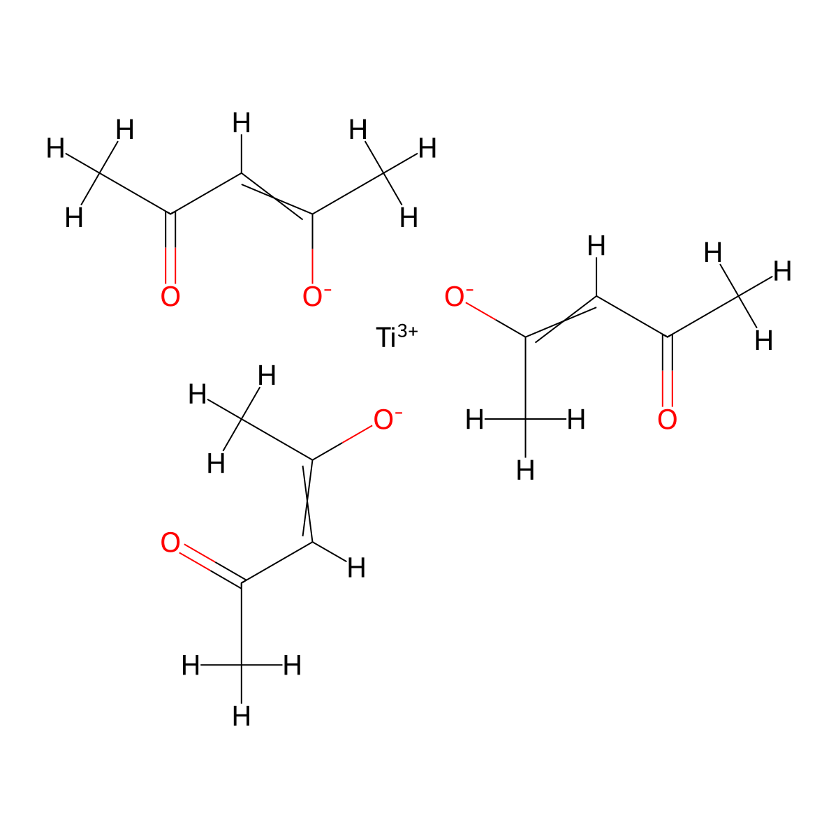 Tris(pentane-2,4-dionato-O,O')titanium molecular structure, CAS 14284-96-9